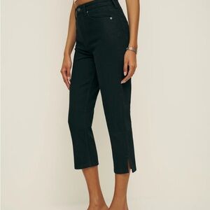 Reformation Black High Rise Cropped Jeans